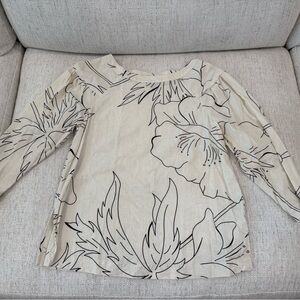 Banana Republic Cream Floral Blouse